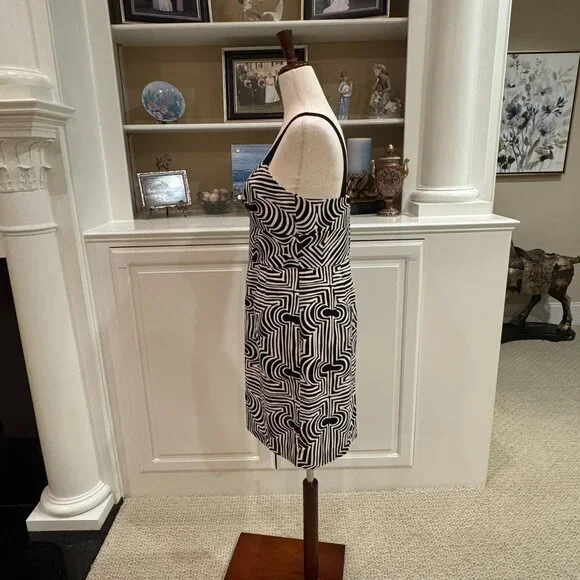 🖤🤍 Trina Turk Los Angeles Black & White Geometric Print Bodycon Dress – Size 8 - Picture 4 of 12